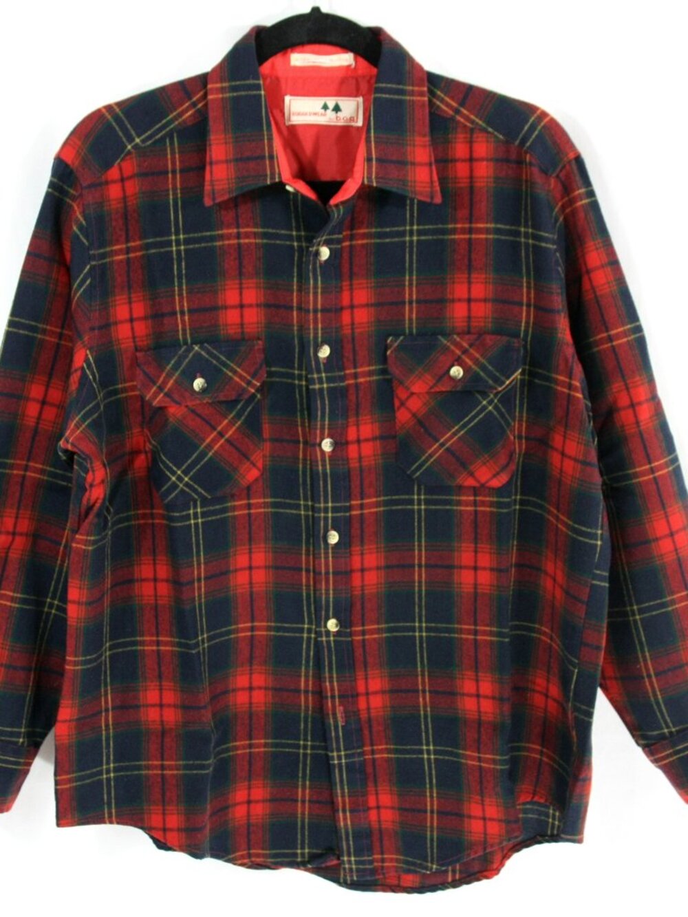 Vintage Ruggedwear by BOG Mens Red Plaid Tartan Flannel Button Down Shirt L